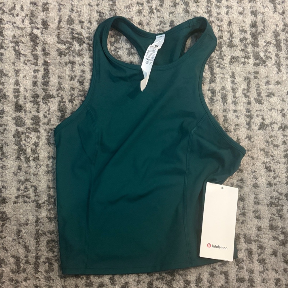 Lululemon Green Nulux Racerback Cropped Run Tank